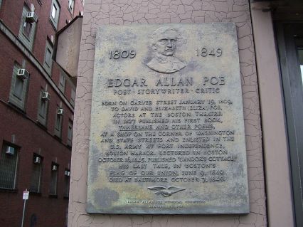 This is the supposed location where Edgar Allan Poe was born. We don't really know for sure. 